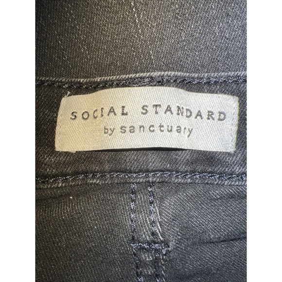 Social Standard by Sanctuary Black Denim Slim Straight Jeans Size 10/30 - Picture 4 of 11